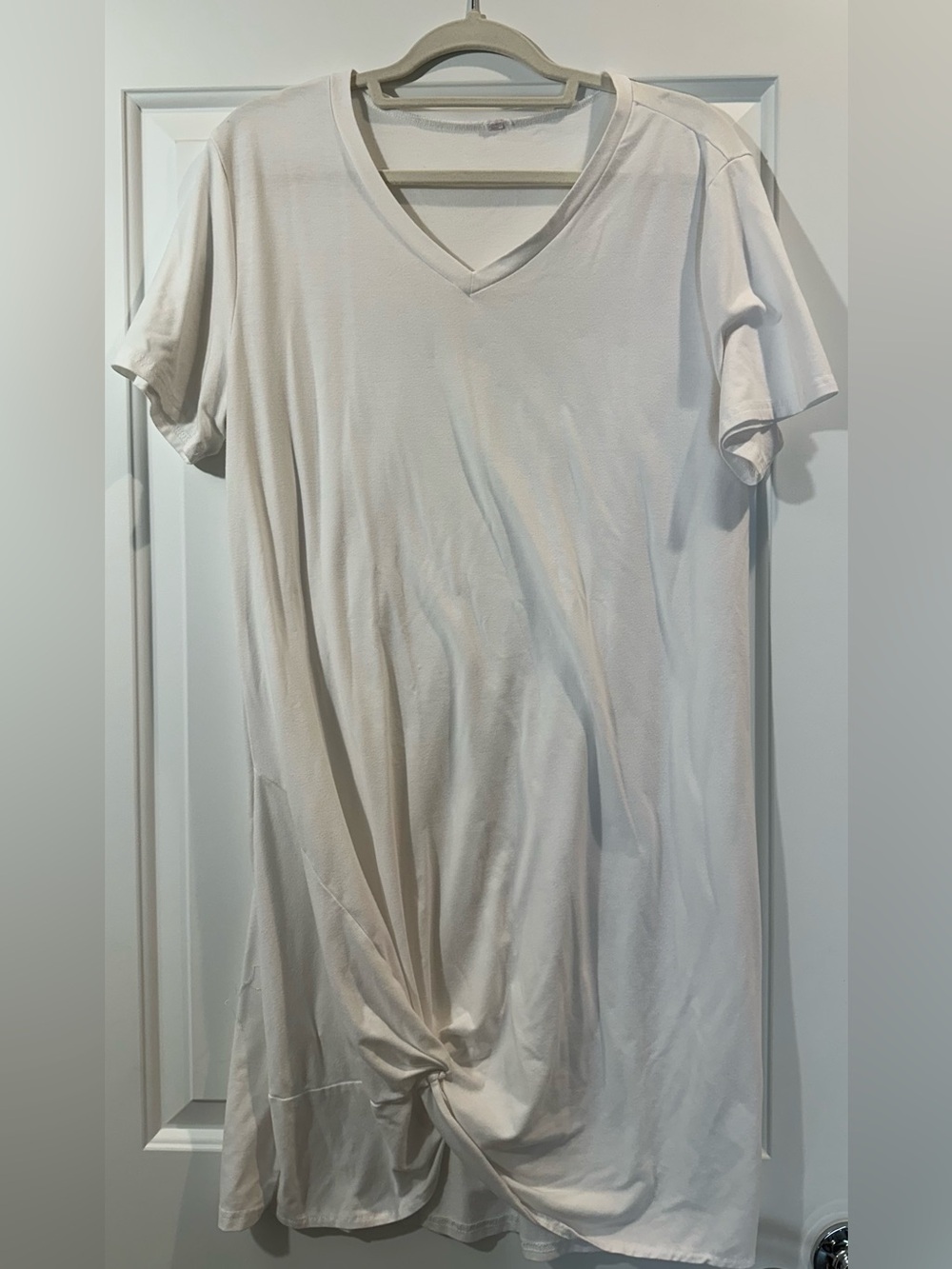 Men's V-Neck Short Sleeve Shirt - Cream